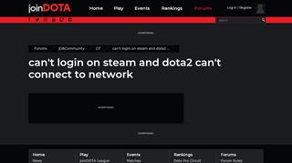 
                            10. can't login on steam and dota2 can't connect to network « Forums ...