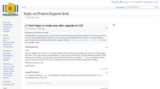 
                            4. Can't login or create user after upgrade to 1.27 on Project ... - MediaWiki