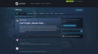 
                            3. Can't login, please help... :: VRChat Technical ... - Steam Community