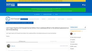 
                            1. can't login Sophos XG Firewall Home Edition from webbase,What is ...