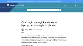 
                            7. Can't login through Facebook on laptop, but can lo... - The ...