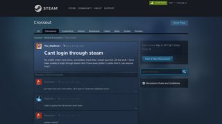
                            4. Cant login through steam :: Crossout General Discussions