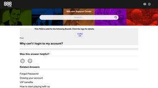 
                            10. Can't login to account | 888.com Support Center