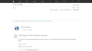 
                            1. Can't login to administration account - Apple Community - Apple ...