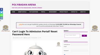 
                            12. Can't Login To Admission Portal? Reset Password Here – PolyIbadan ...