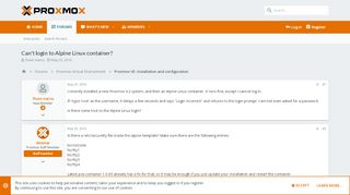 
                            11. Can't login to Alpine Linux container? | Proxmox Support Forum
