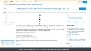 
                            2. Cant login to backend after Fresh install to the latest typo3 9.5 ...