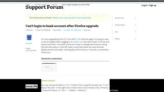 
                            4. Can't login to bank account after Firefox upgrade - Mozilla Support