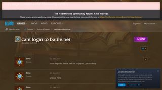 
                            1. cant login to battle.net - Hearthstone Forums - Blizzard Entertainment