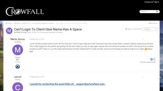 
                            12. Can't Login To Client User Name Has A Space - Forums - Crowfall ...