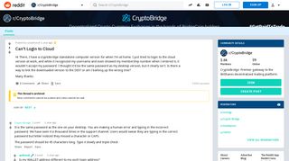 
                            7. Can't Login to Cloud : CryptoBridge - Reddit