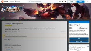 
                            12. Can't login to existing account : mobilelegends - Reddit