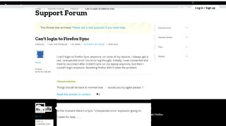 
                            3. Can't login to Firefox Sync | Firefox Support Forum | Mozilla Support