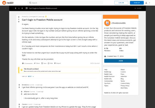
                            9. Can't login to Freedom Mobile account : freedommobile - Reddit