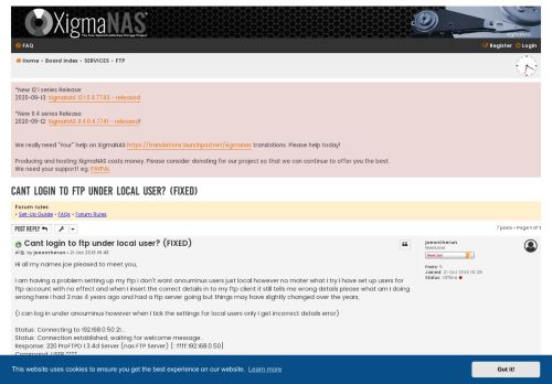 
                            8. Cant login to ftp under local user? (FIXED) - XigmaNAS