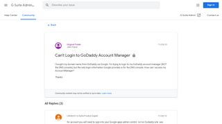 
                            8. Can't Login to GoDaddy Account Manager - Google Product Forums