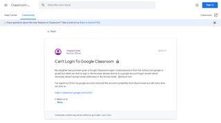 
                            12. Can't Login To Google Classroom - Google Product Forums