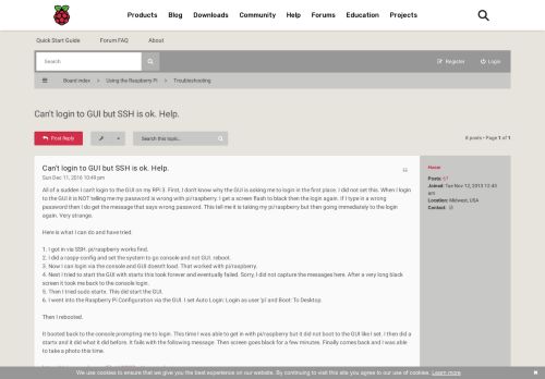 
                            13. Can't login to GUI but SSH is ok. Help. - Raspberry Pi Forums