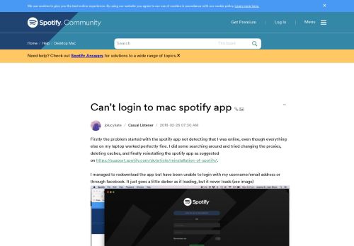
                            7. Can't login to mac spotify app - The Spotify Community