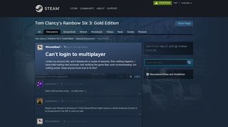 
                            4. Can't login to multiplayer :: Tom Clancy's Rainbow Six 3: Gold Edition ...