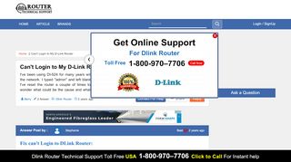 
                            8. Can't Login to My D-Link Router | Router Technical Support