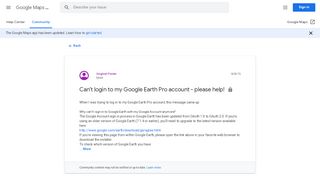 
                            3. Can't login to my Google Earth Pro account - please help! - Google ...