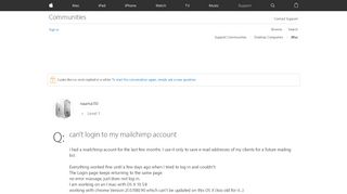 
                            8. can't login to my mailchimp account - Apple Community