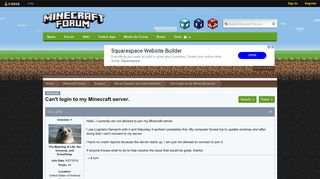 
                            2. Can't login to my Minecraft server. - Server Support and ...