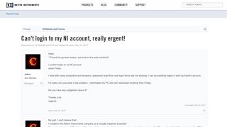 
                            8. Can't login to my NI account, really ergent! | NI Community Forum ...