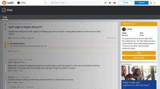 
                            11. Can't Login to Myplex Server??? : PleX - Reddit