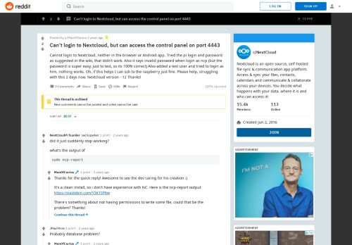 
                            11. Can't login to Nextcloud, but can access the control panel on port ...