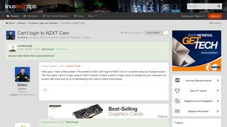 
                            6. Can't login to NZXT Cam - Programs, Apps and Websites - Linus Tech ...