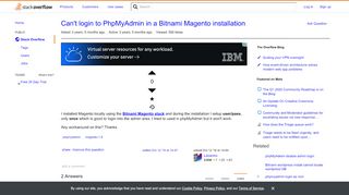 
                            10. Can't login to PhpMyAdmin in a Bitnami Magento installation - Stack ...