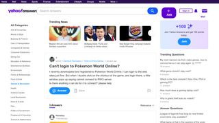 
                            12. Can't login to Pokemon World Online? | Yahoo Answers