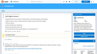 
                            11. Can't login to server... : SteelOcean - Reddit