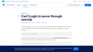 
                            1. Can't Login to server through user@ip | DigitalOcean