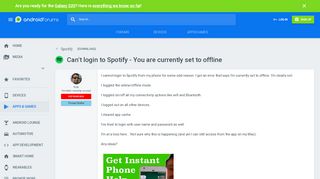 
                            13. Can't login to Spotify - You are currently set to offline ...