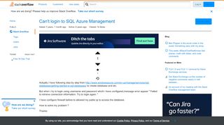 
                            12. Can't login to SQL Azure Management - Stack Overflow
