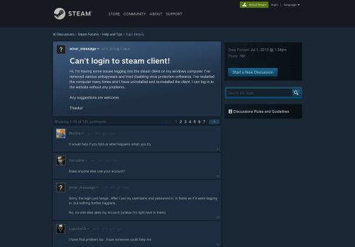 
                            1. Can't login to steam client. :: Help and Tips - Steam Community