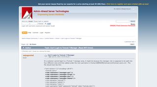 
                            8. Can't Login to Tomcat 7 Manager - cPanel - Admin-Ahead Community