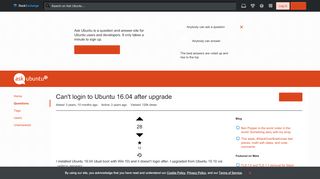 
                            1. Can't login to Ubuntu 16.04 after upgrade - Ask Ubuntu