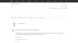 
                            11. Can't login to Vimeo with Facebook - Apple Community