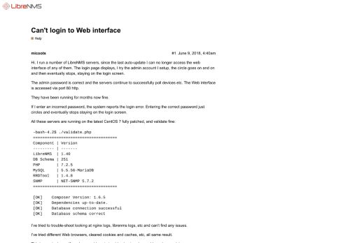 
                            4. Can't login to Web interface - Help - LibreNMS Community