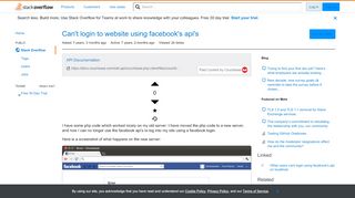 
                            7. Can't login to website using facebook's api's - Stack Overflow