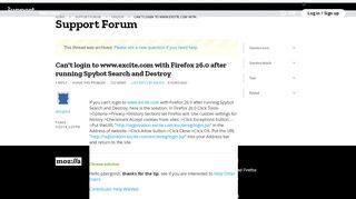 
                            12. Can't login to www.excite.com with Firefox 26.0 after running Spybot ...