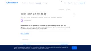 
                            1. can't login unless root | DigitalOcean