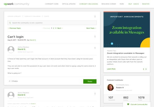 
                            1. Can't login - Upwork Community