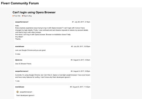 
                            9. Can't login using Opera Browser - Report a Bug - Fiverr Forum