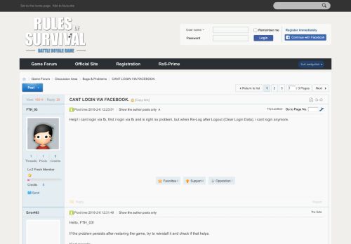 
                            2. CANT LOGIN VIA FACEBOOK. - Bugs & Problems - Rules of survival
