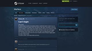 
                            2. Can't login :: Warface General Discussions - Steam Community